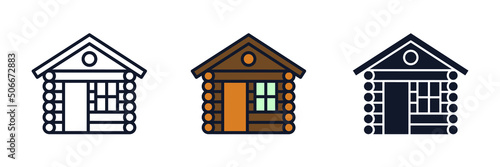 Log Cabin icon symbol template for graphic and web design collection logo vector illustration