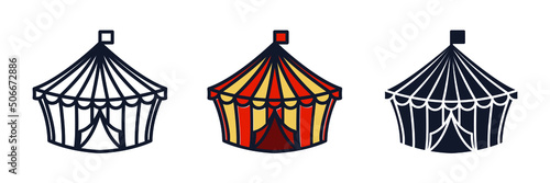 circus tent icon symbol template for graphic and web design collection logo vector illustration