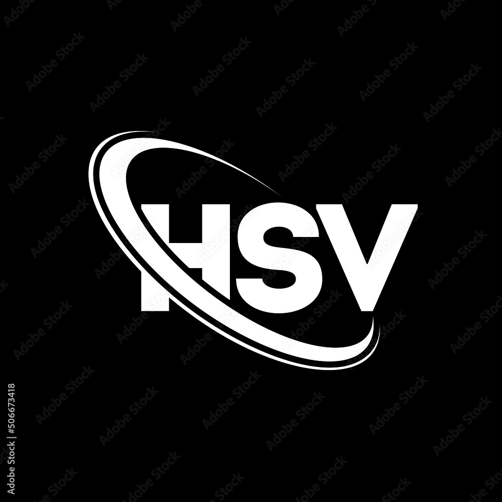 HSV logo. HSV letter. HSV letter logo design. Initials HSV logo linked