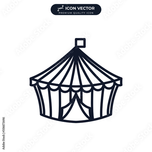 circus tent icon symbol template for graphic and web design collection logo vector illustration