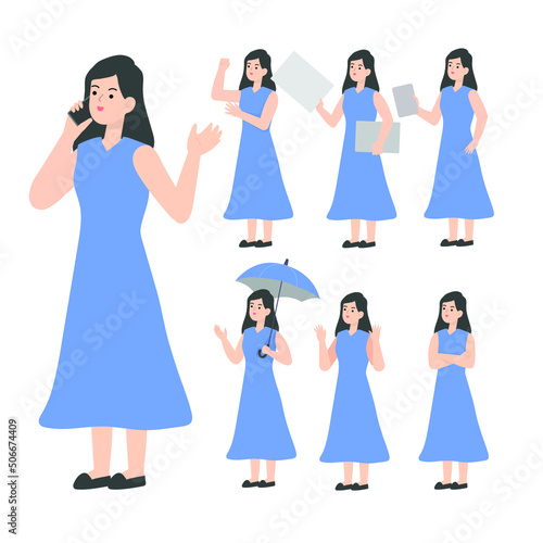 Woman Seniors working in the office presenting cartoon