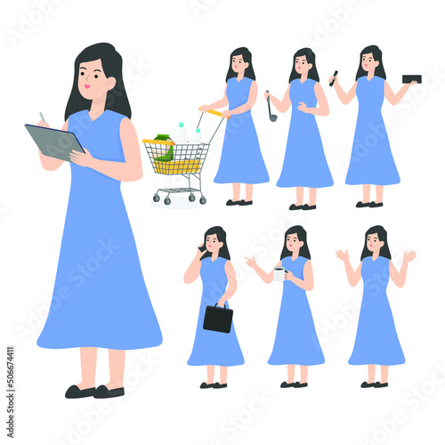 Woman Seniors working in the office presenting cartoon