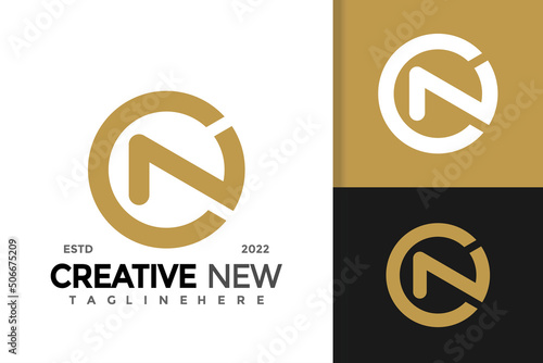 Letter CN or Nc Monogram Logo Design Vector Template