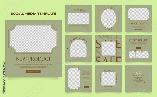 social media template banner fashion sale promotion. fully editable instagram and facebook square post frame puzzle organic sale poster.