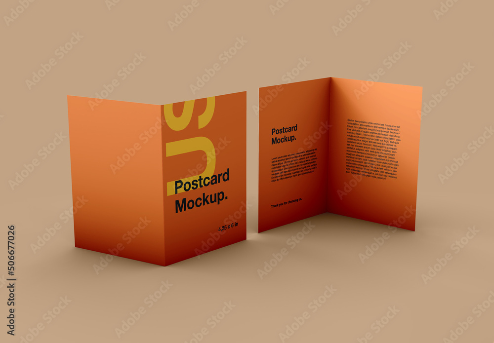 Folded Postcard Mockup Stock Template Adobe Stock Folded Postcard Mockup Stock Template Adobe Stock