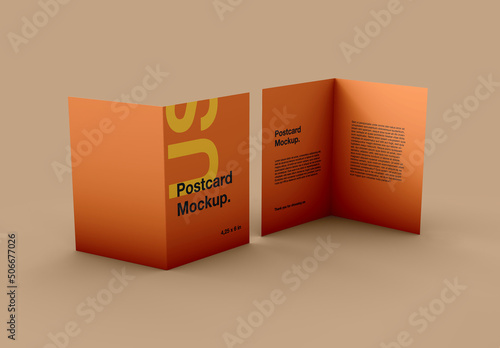 Folded Postcard Mockup