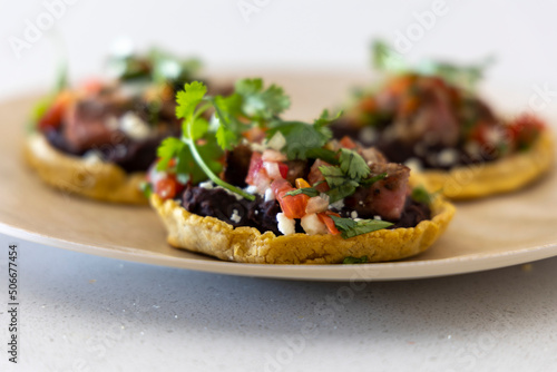 Plate of Black Bean Sopes
