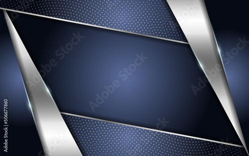 Abstract dark background combination with line silver glowing