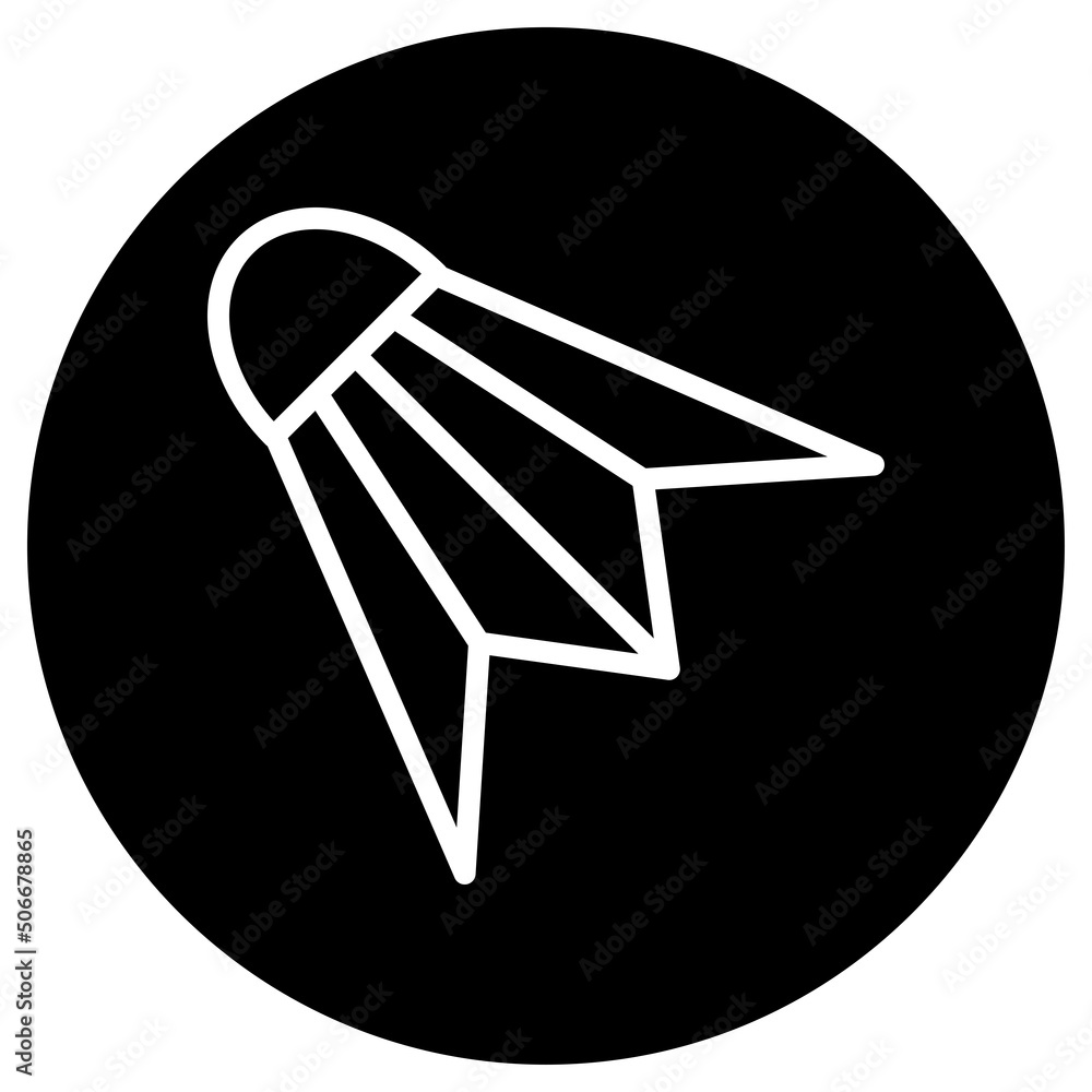 Badminton simple icon vector. Flat design. White icon on black circle. White background.ai Badminton simple icon vector. Flat design. White icon on black circle. White background.ai