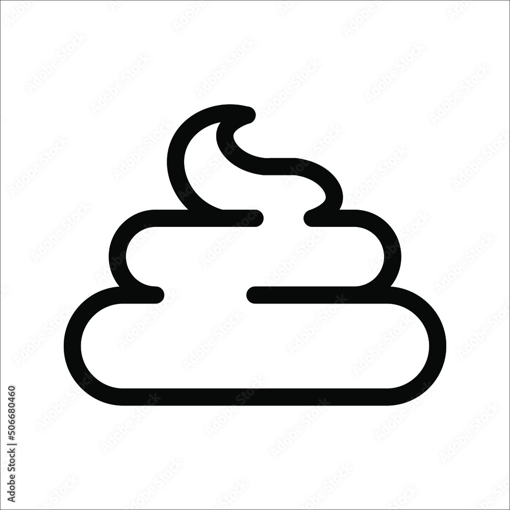 Poop Icon In Trendy Design Vector illustration on white background. Poop Icon In Trendy Design Vector illustration on white background.
