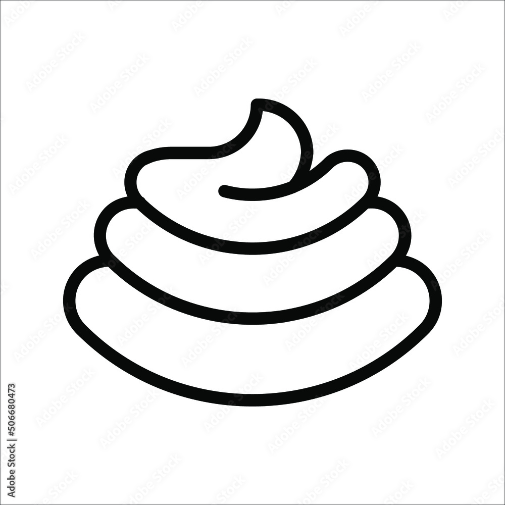 Poop Icon In Trendy Design Vector illustration on white background. Poop Icon In Trendy Design Vector illustration on white background.