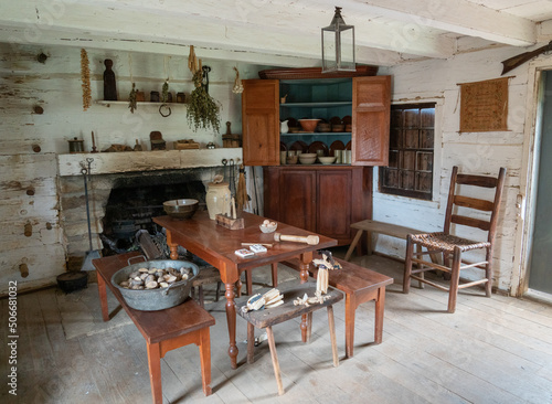 Inside a Recreation of Lincoln Boyhood House at the National Memorial in Indiana Fototapet