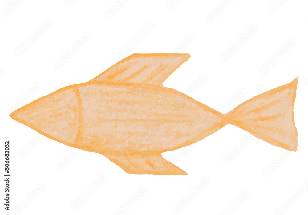 Fototapeta premium hand drawn golden fish on white background