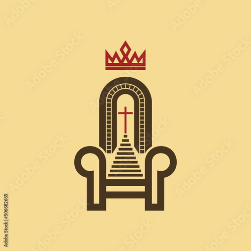 Christian illustration. Throne of the Lord and Savior Jesus Christ.
