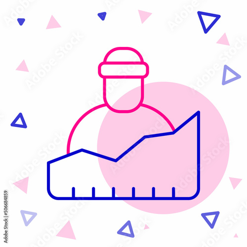 Line Growth of homeless icon isolated on white background. Homelessness problem. Colorful outline concept. Vector