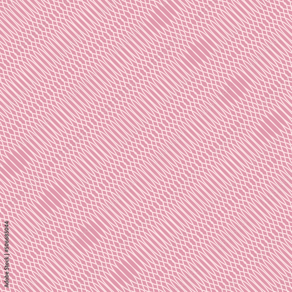 Geometric seamless pink and white background drawing of beautiful linear grid pattern, vector illustration. Geometric seamless pink and white background drawing of beautiful linear grid pattern, vector illustration.