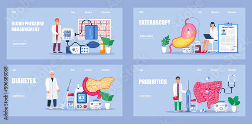 Hypertension medical concept vector for web, homepage. Hypertensive crisis and sphygmomanometer. S