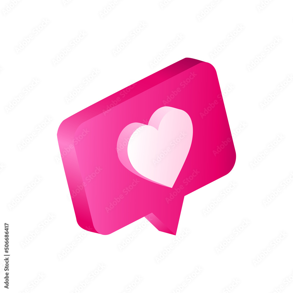 Graphic Like Notification Icon. 3d Item. Vector illustration Graphic Like Notification Icon. 3d Item. Vector illustration