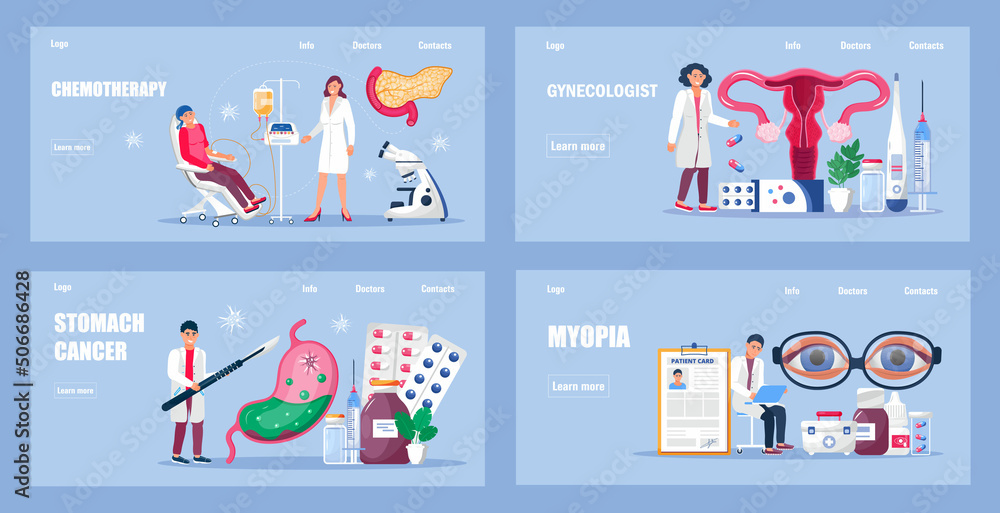 Pancreatitis concept vector for medical website, app. Pancreas, stomach doctors examine. Pancreatitis concept vector for medical website, app. Pancreas, stomach doctors examine.