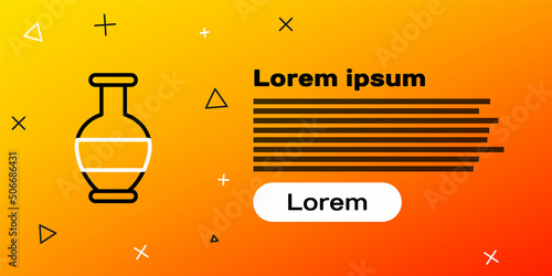 Line Ancient amphorae icon isolated on yellow background. Colorful outline concept. Vector