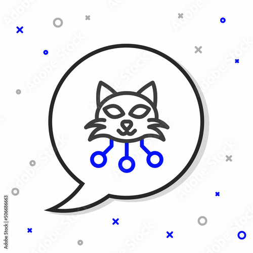 Line NFT Digital crypto art icon isolated on white background. Non fungible token. Colorful outline concept. Vector