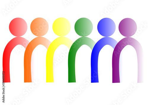 lgbt icon of people in different colors
