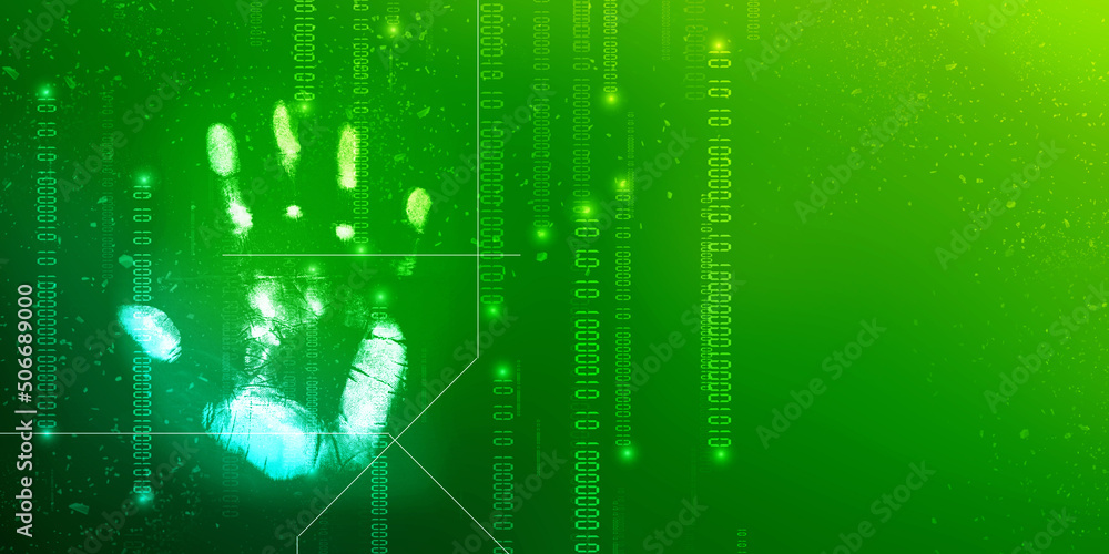 Fototapeta premium Fingerprint Scanning Technology Concept 2d Illustration 