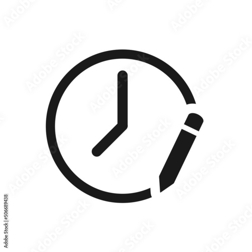 Edit time icon. Set time limit. Vector illustration