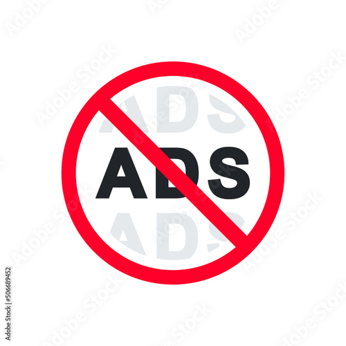 No ads. Ad blocker. Vector illustration