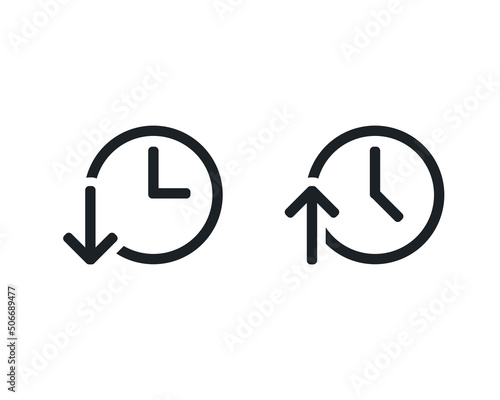 Download and upload time icon. Vector illustration