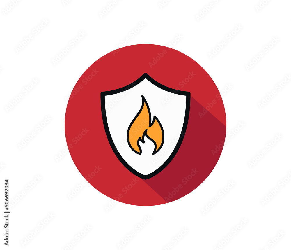 Shield with fire sign. fire shield Vector icon.
Shield with fire sign. fire shield Vector icon.
