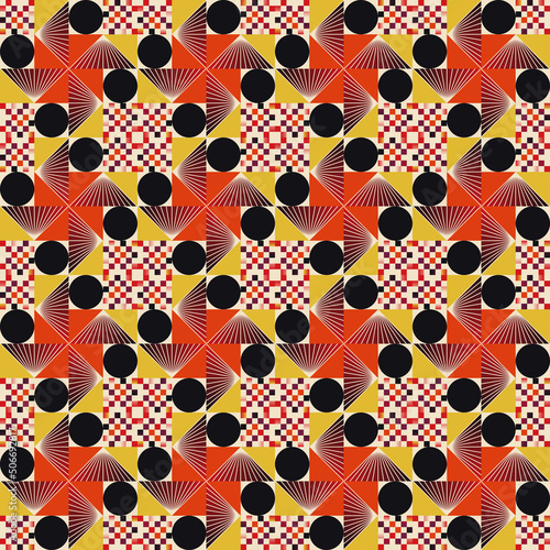 Pop Art Aesthetics Abstract Vector Pattern With Weird Geometric Shapes And Bizarre Artistic Forms