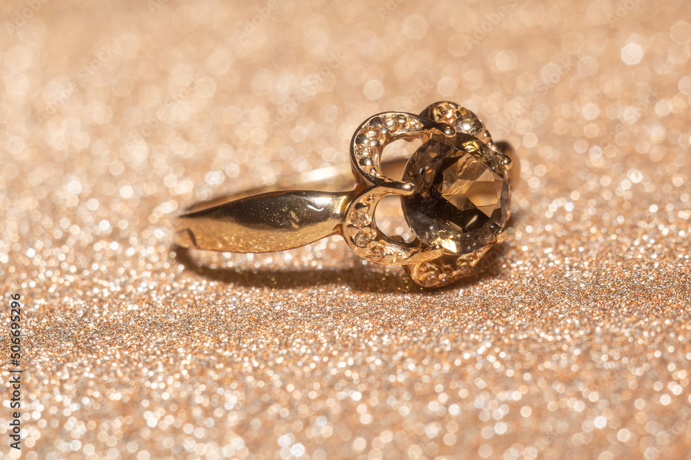 Smoky quartz gold ring Smoky quartz gold ring