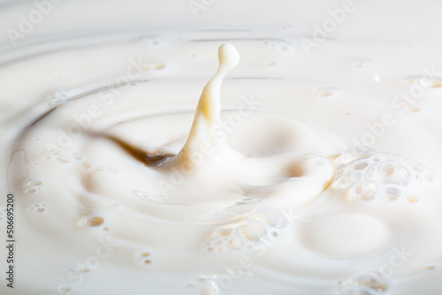 Milk drop texture a wave after the drop of milk