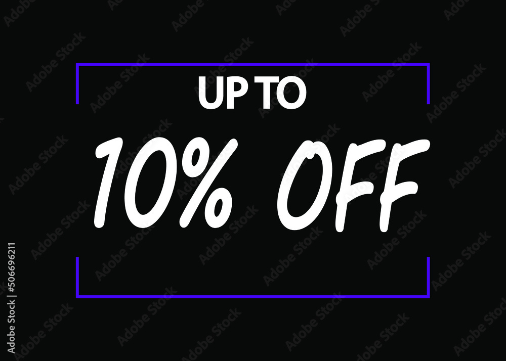 Fototapeta premium 10% off banner. Discount icon for products on black background.