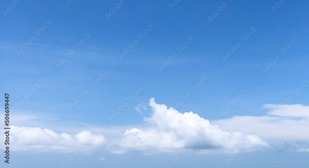 Blue sky with cloud in summer for wallpaper and background