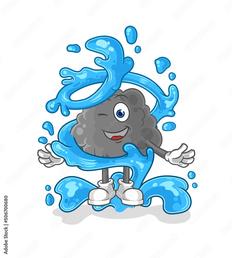 black cloud fresh with water mascot. cartoon vector