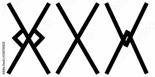 vector runic scandinavian celtic alphabet letter X