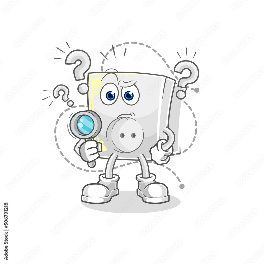 electric socket searching illustration. character vector electric socket searching illustration. character vector
