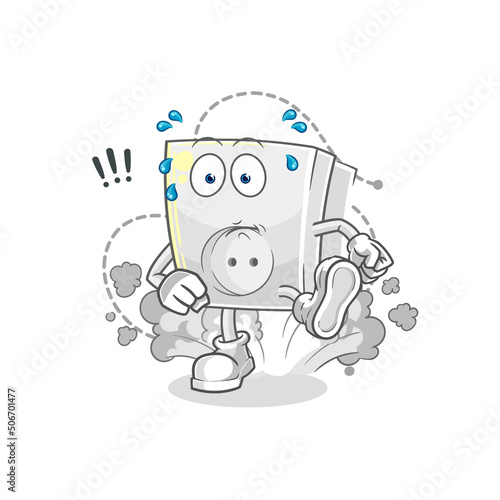 electric socket running illustration. character vector