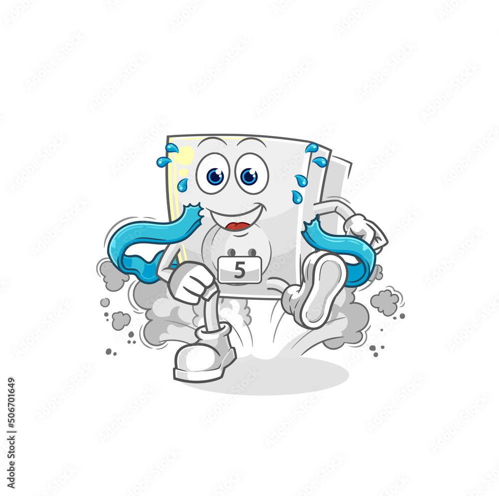 electric socket runner character. cartoon mascot vector electric socket runner character. cartoon mascot vector