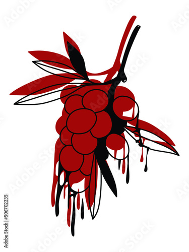 Silhouette of grapes. Vector illustration.