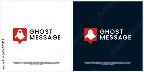 Ghost chat vector logo in a modern flat style