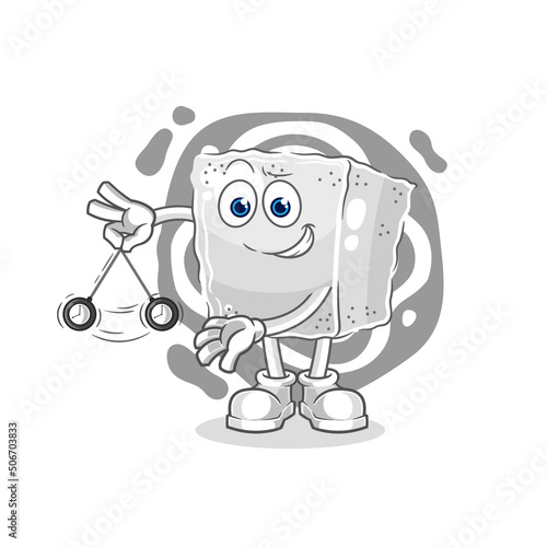 sugar cube hypnotizing cartoon. cartoon mascot vector