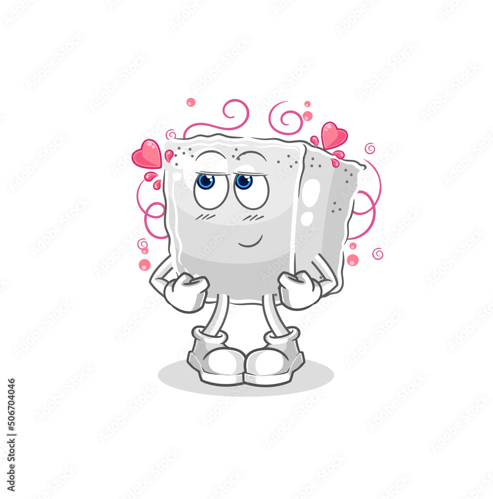 sugar cube shy vector. cartoon character sugar cube shy vector. cartoon character