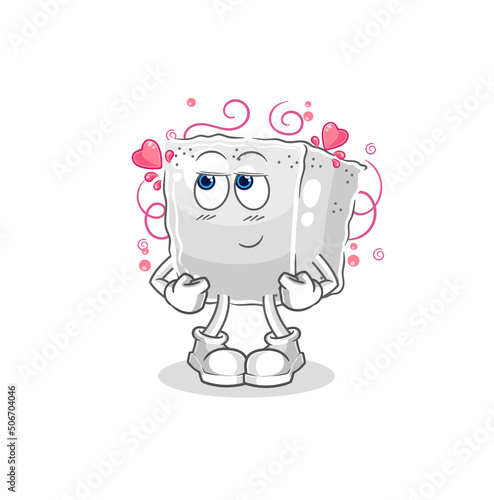 sugar cube shy vector. cartoon character