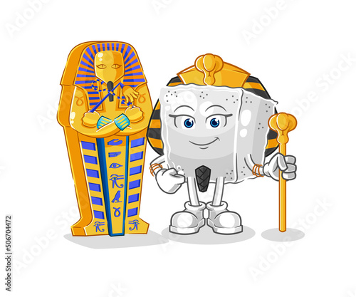 sugar cube ancient egypt cartoon. cartoon mascot vector