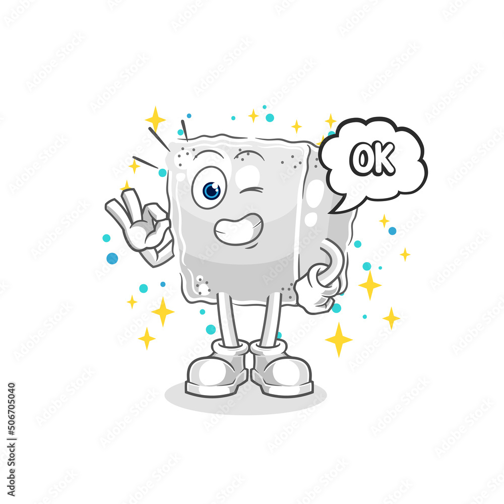 sugar cube agree mascot. cartoon vector sugar cube agree mascot. cartoon vector