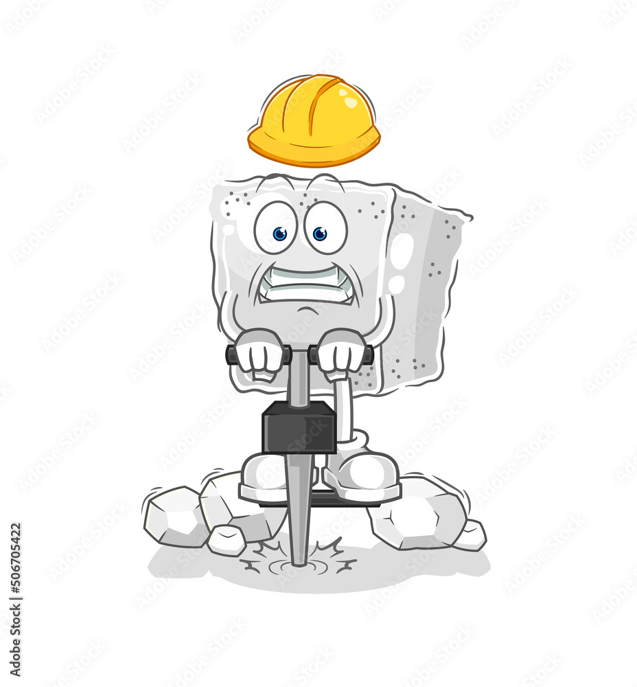 sugar cube drill the ground cartoon character vector sugar cube drill the ground cartoon character vector