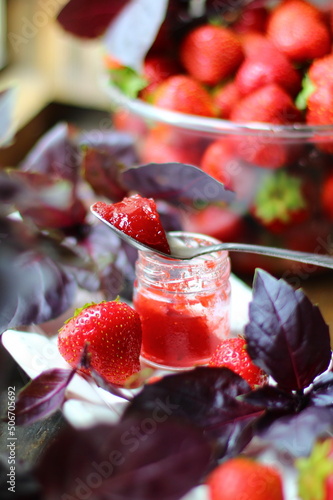 strawberry & basil jam photo